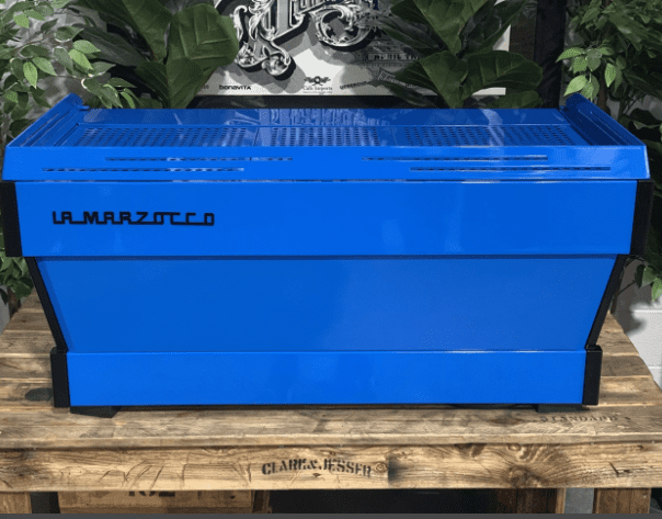 La Marzocco Linea PB 3 Group Blue with Timber