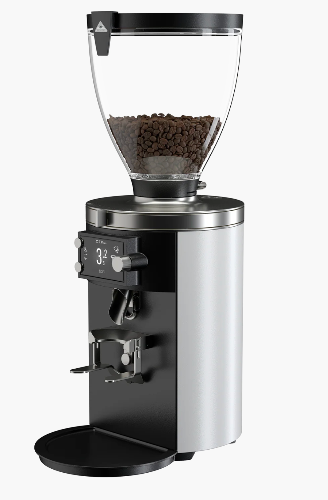 Mahlkönig E80S Coffee Grinder White - New with coffee beans in hopper and digital display
