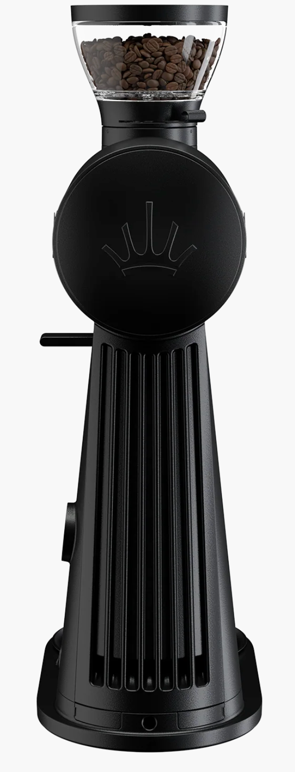 Mahlkönig EK Omnia Coffee Grinder - New in black, showcasing its sleek design and bean hopper.