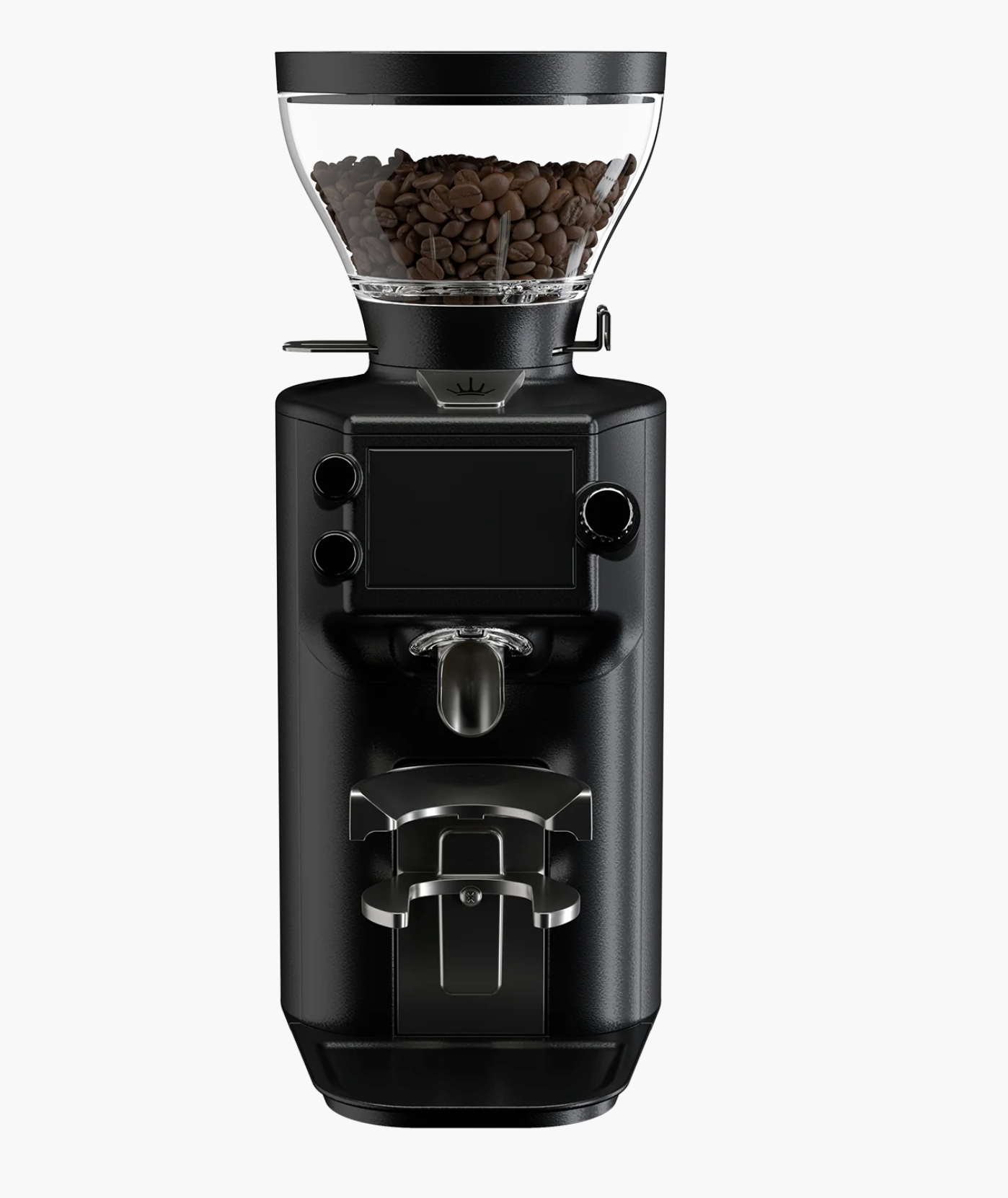 Mahlkönig E65 WS Espresso Coffee Grinder - New in black with beans on top.