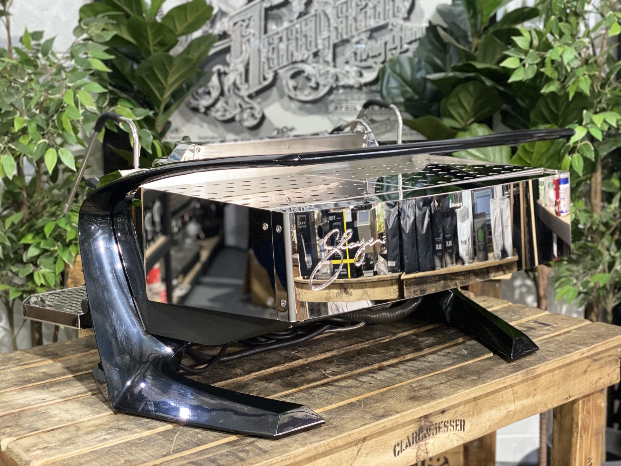 Slayer-Steam-LP-2-Group-Stainless-w.-Gloss-Black-X-Demo-Espresso-Coffee-Machine-1858-Princes-Highway-Clayton