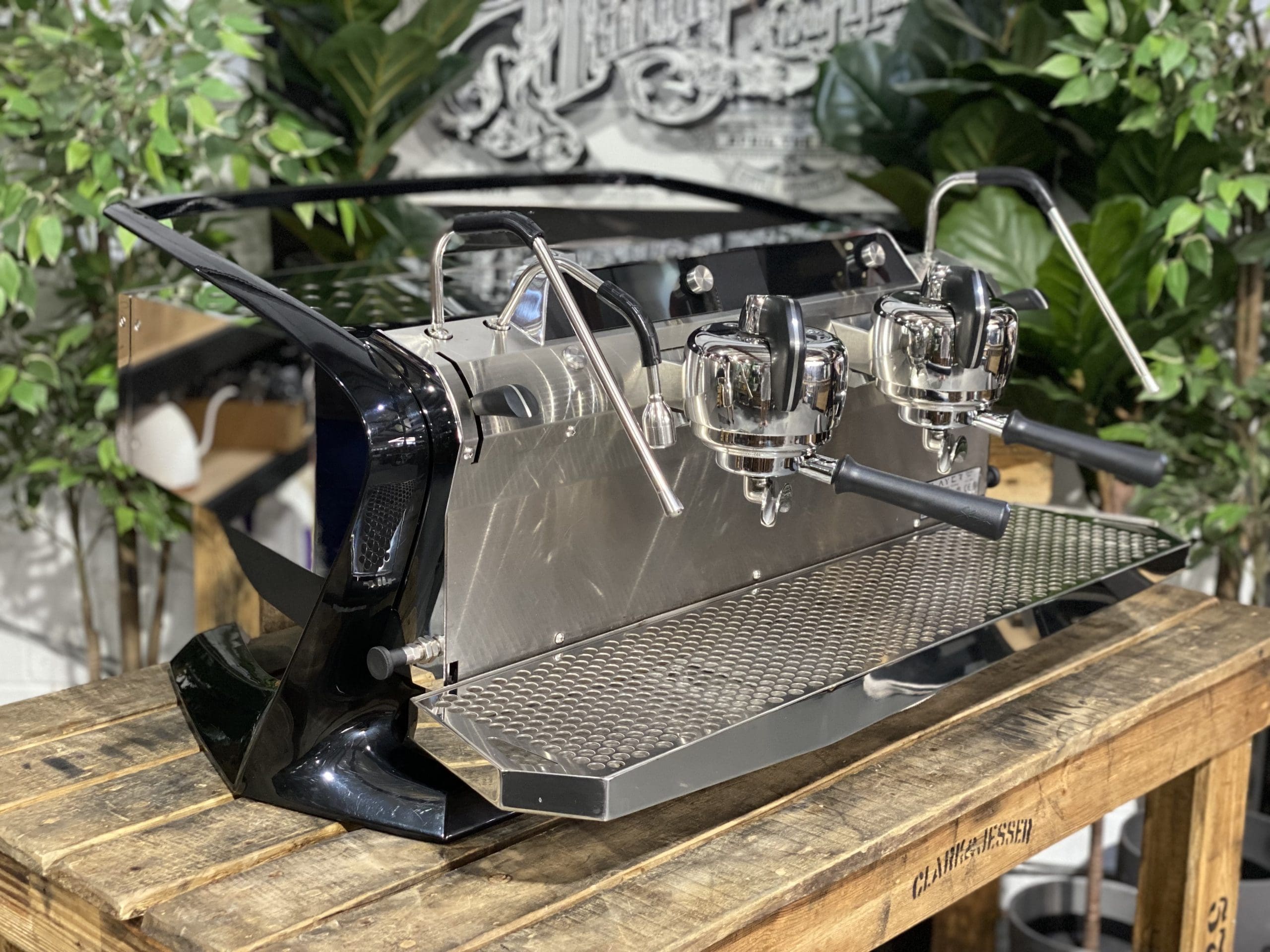 Slayer-Steam-LP-2-Group-Stainless-w.-Gloss-Black-X-Demo-Espresso-Coffee-Machine-1858-Princes-Highway-Clayton