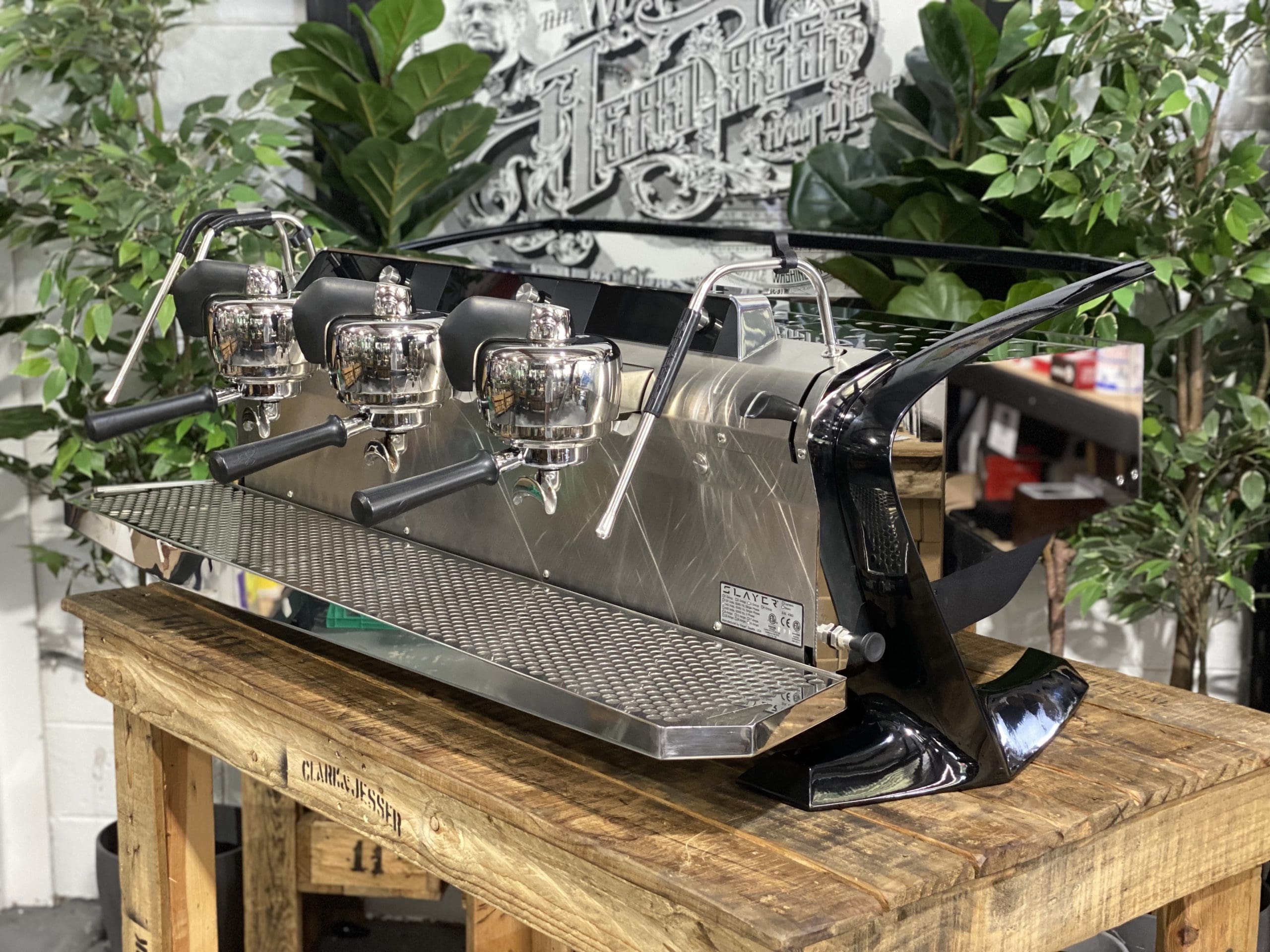 Slayer-Steam-LP-3-Group-Stainless-with-Gloss-Black-X-Demo-Espresso-Coffee-Machine-1858-Princes-Highway-Clayton