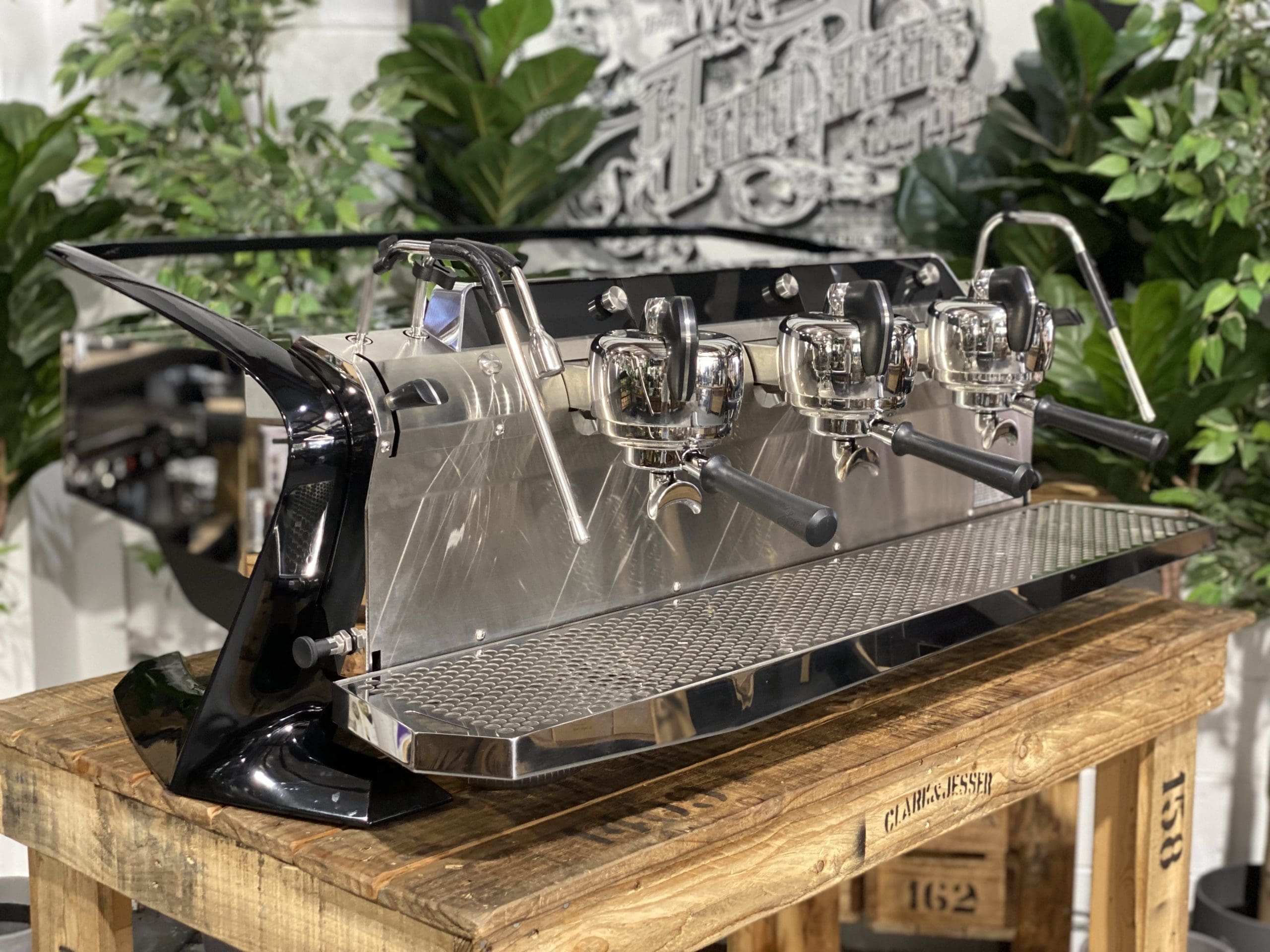 Slayer-Steam-LP-3-Group-Stainless-with-Gloss-Black-X-Demo-Espresso-Coffee-Machine-1858-Princes-Highway-Clayton