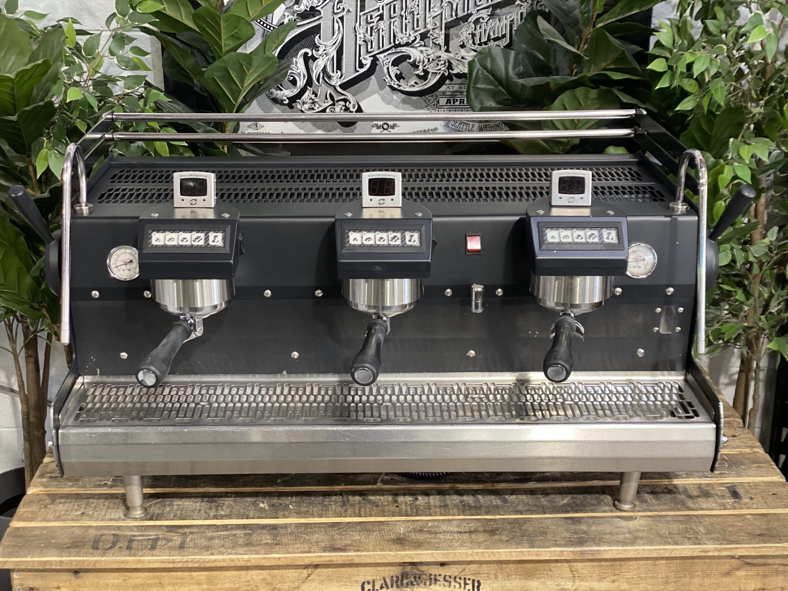 Synesso-Sabre-3-Group-Black-with-Above-Group-Head-Shot-Timers-Espresso-Coffee-Machine-1858-Princes-Highway-Clayton