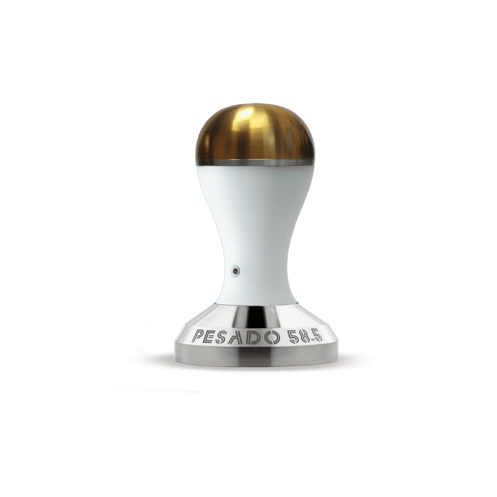 Pesado 58mm Tamper White & Gold - New