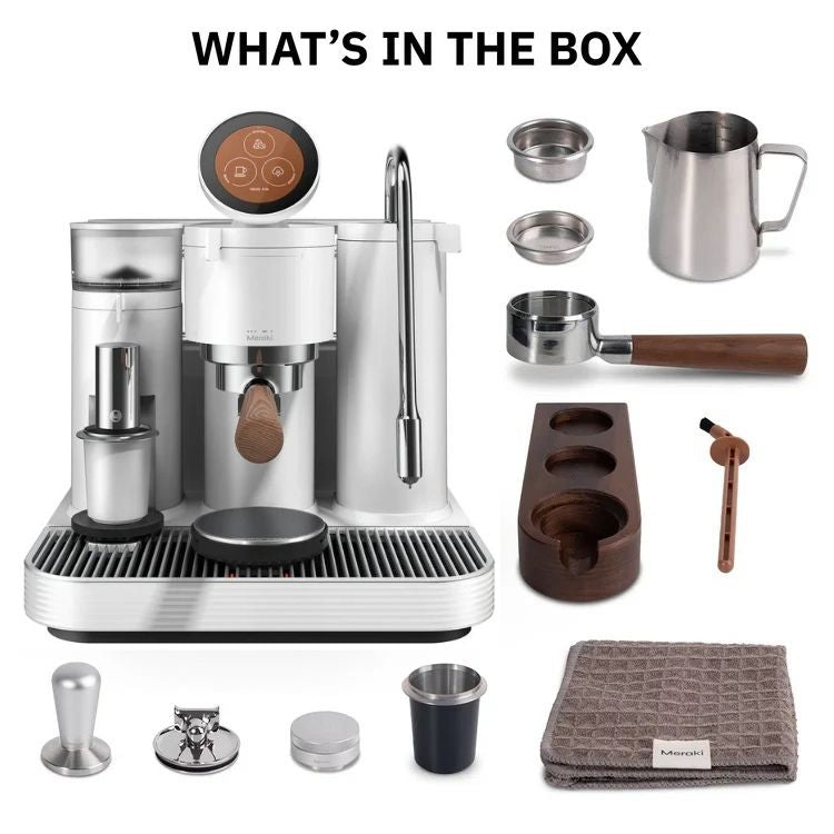 Meraki Gen 2 1 Group Coffee Machine White with Integrated Grinder - New