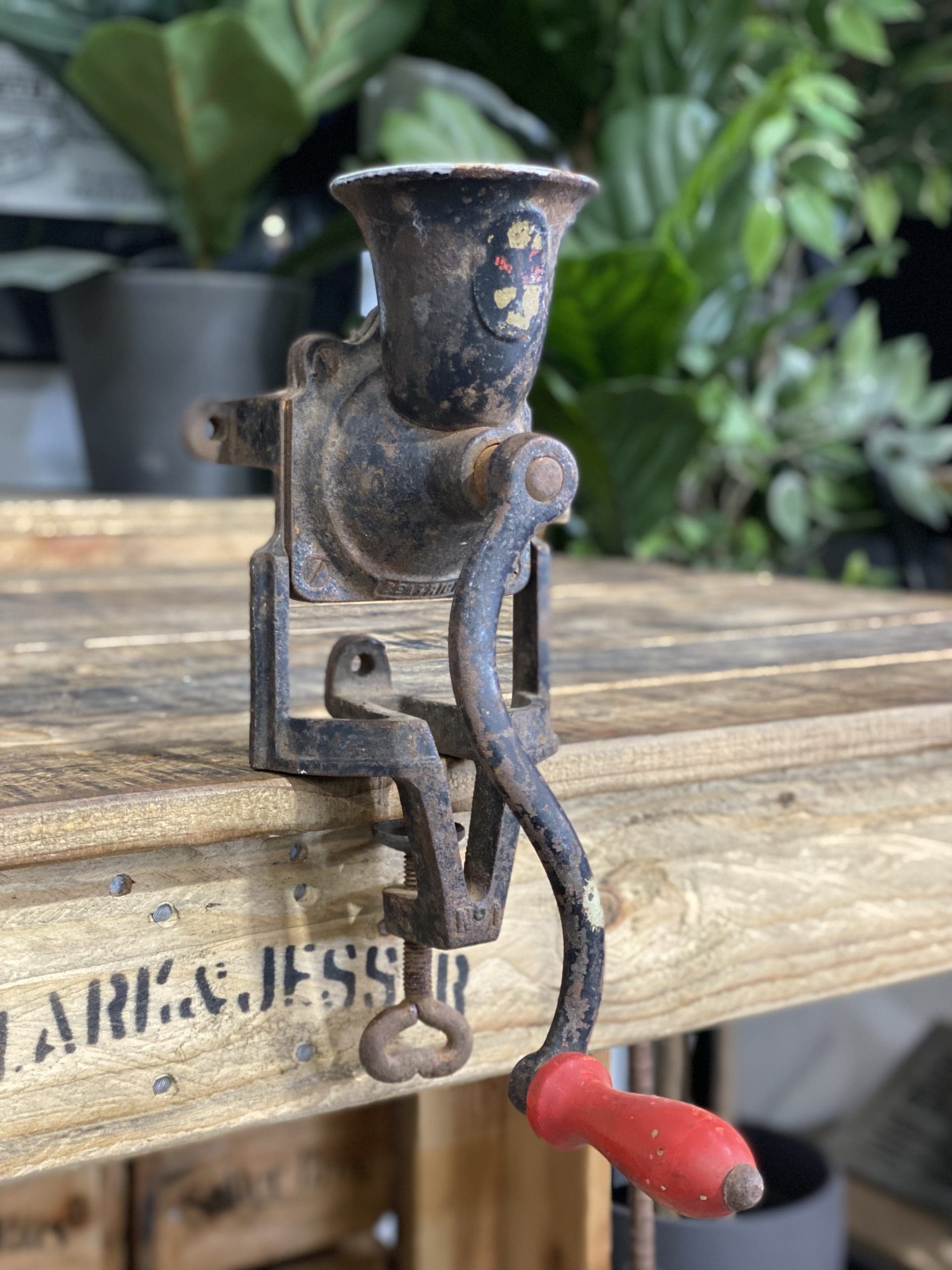 #24 1900’s Beatrice Bench Top Hand Coffee Grinder
