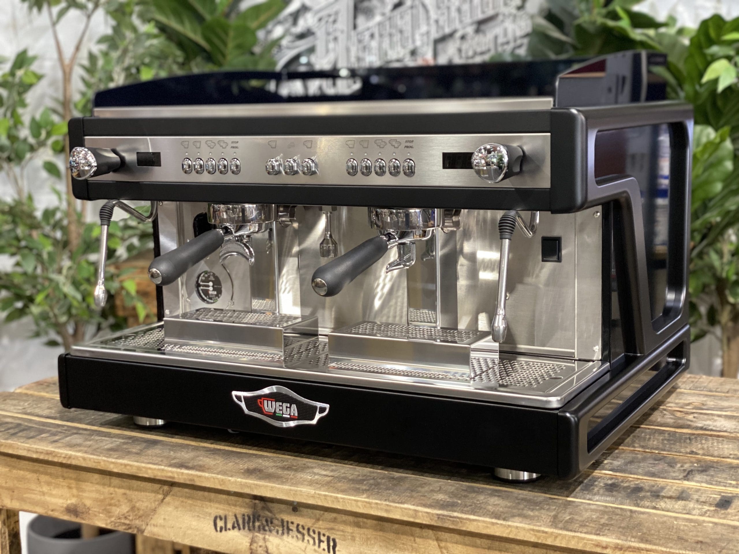 Wega-Airy-2-Group-New-Black-Stainless-New-Espresso-Coffee-Machine-1858-Princes-Highway-Clayton-VIC-3168-Coffee-Machine-Warehouse