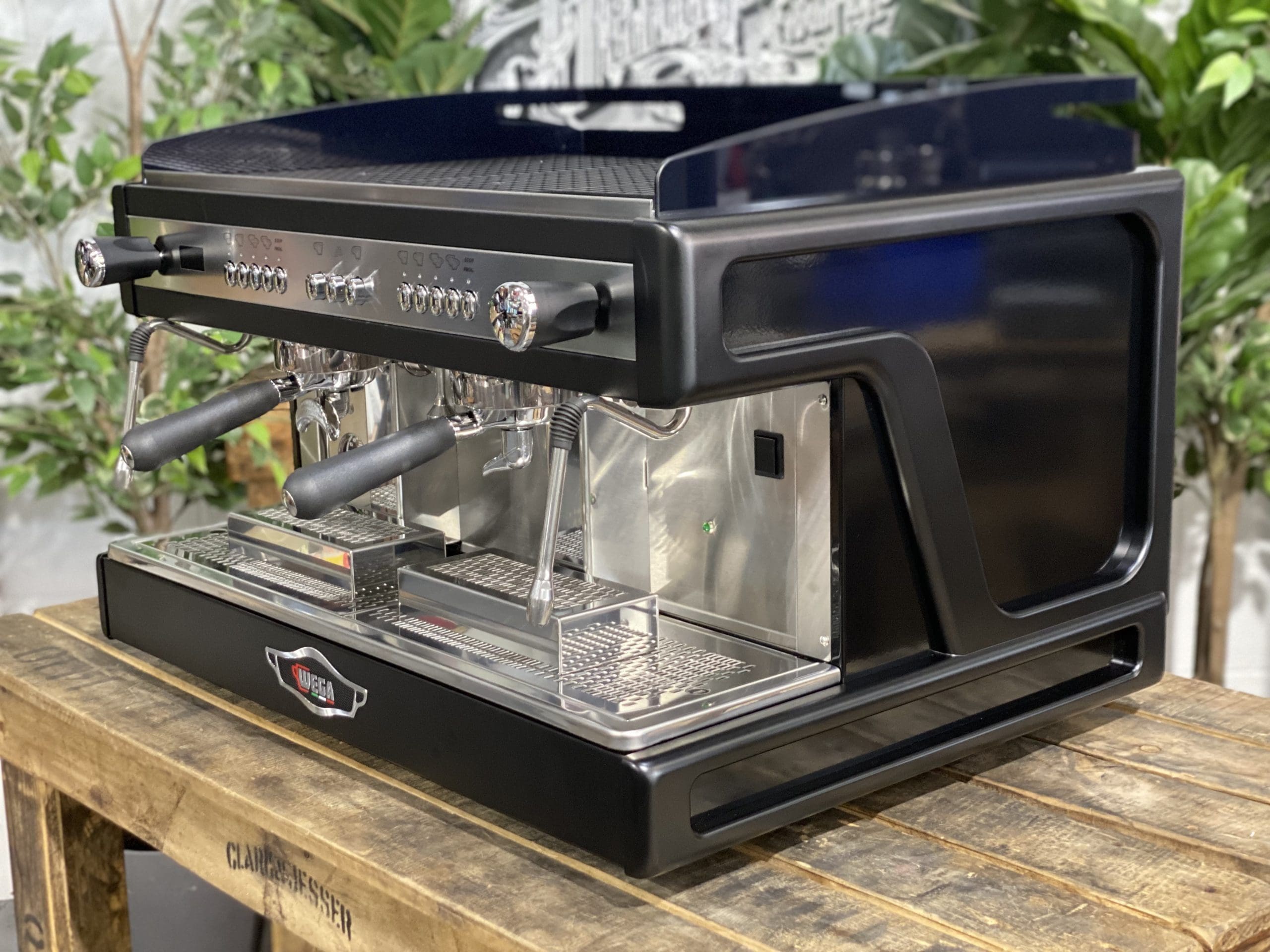 Wega-Airy-2-Group-New-Black-Stainless-New-Espresso-Coffee-Machine-1858-Princes-Highway-Clayton-VIC-3168-Coffee-Machine-Warehouse