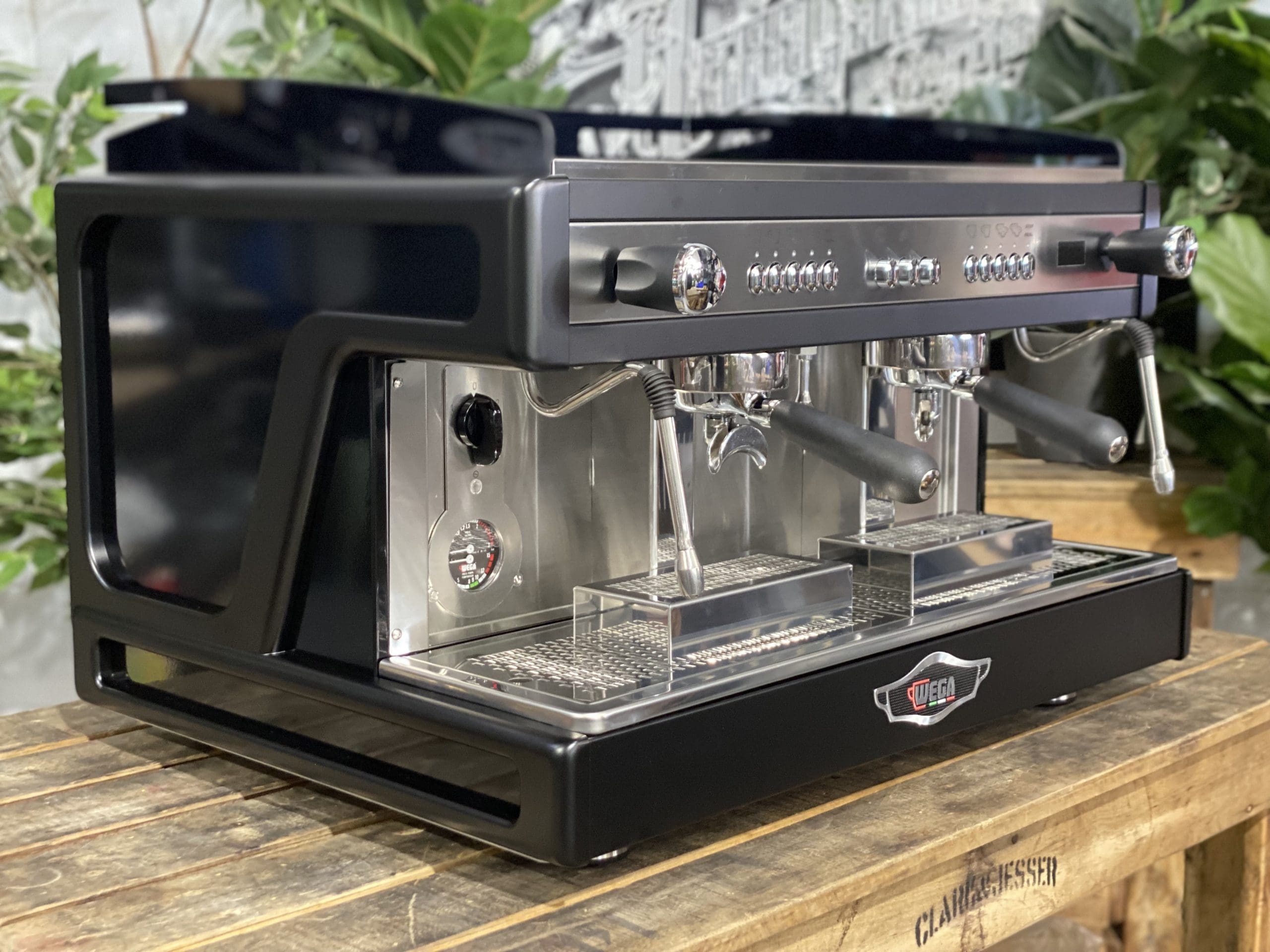 Wega-Airy-2-Group-New-Black-Stainless-New-Espresso-Coffee-Machine-1858-Princes-Highway-Clayton-VIC-3168-Coffee-Machine-Warehouse