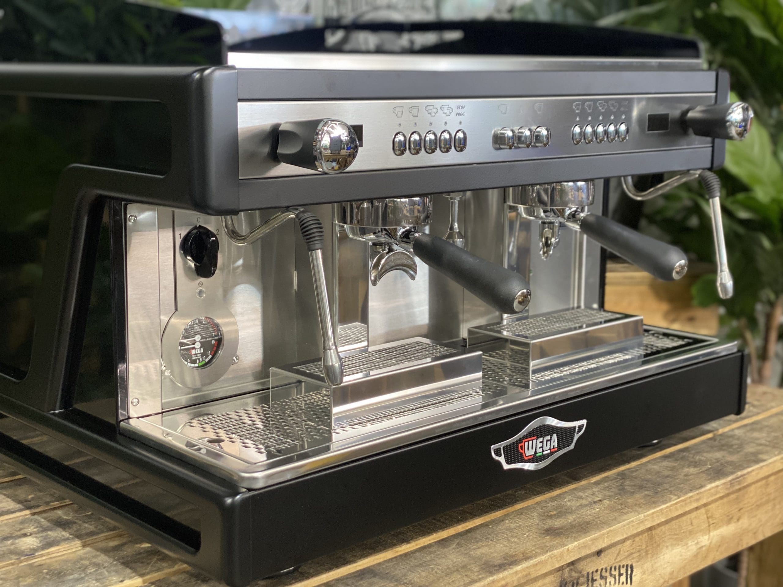 Wega-Airy-2-Group-New-Black-Stainless-New-Espresso-Coffee-Machine-1858-Princes-Highway-Clayton-VIC-3168-Coffee-Machine-Warehouse