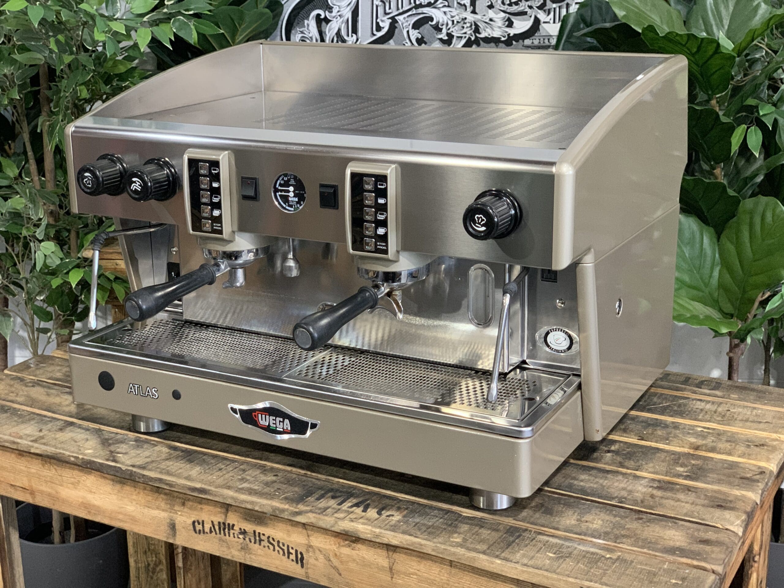 Wega Atlas EVD 2 Group New Badge Sand Espresso Coffee Machine