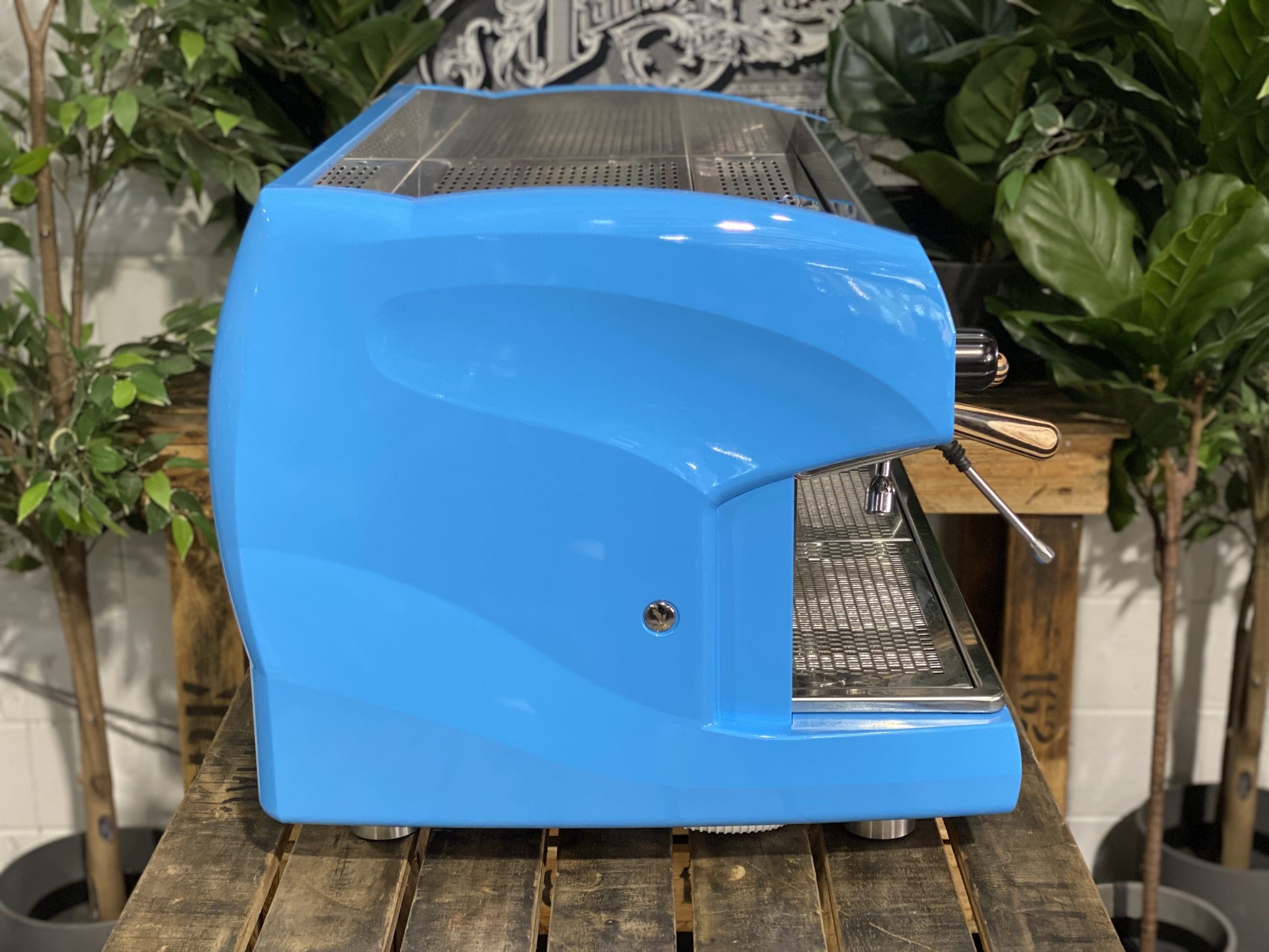 Wega-Polaris-2-Group-Bright-Blue-with-Timber-Handles-Espresso-Coffee-Machine-1858-Princes-Highway-Clayton-VIC-3168-Coffee-Machine-WarehouseI