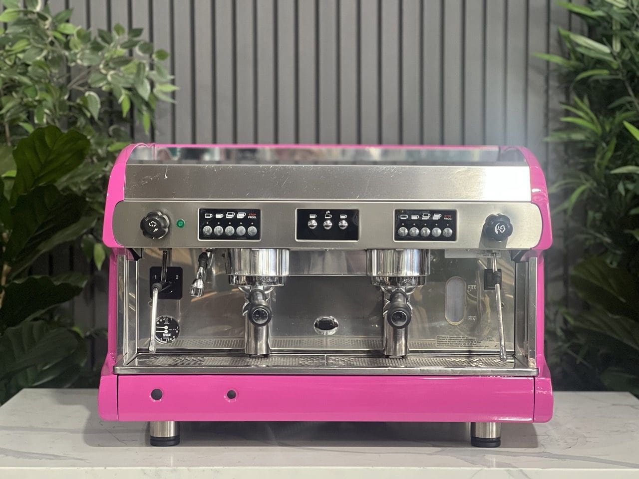 Wega Polaris Low Cup 2 Group Hot Pink Espresso Coffee Machine