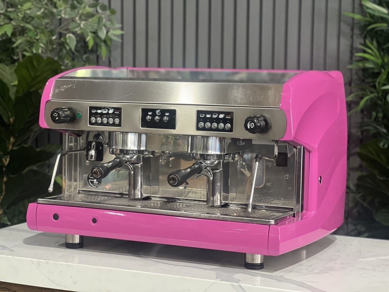 Wega Polaris Low Cup 2 Group Hot Pink Espresso Coffee Machine