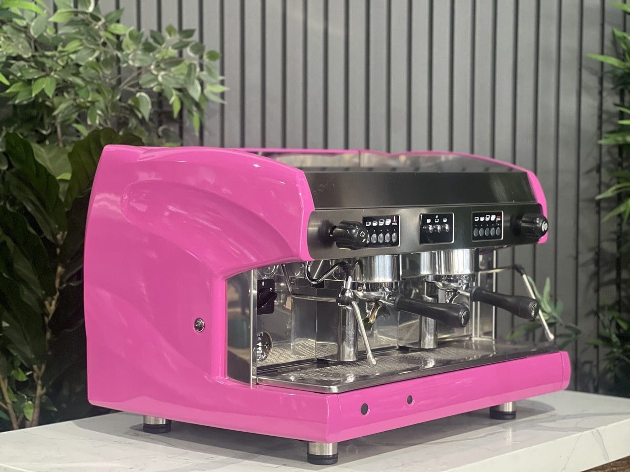 Wega Polaris Low Cup 2 Group Hot Pink Espresso Coffee Machine