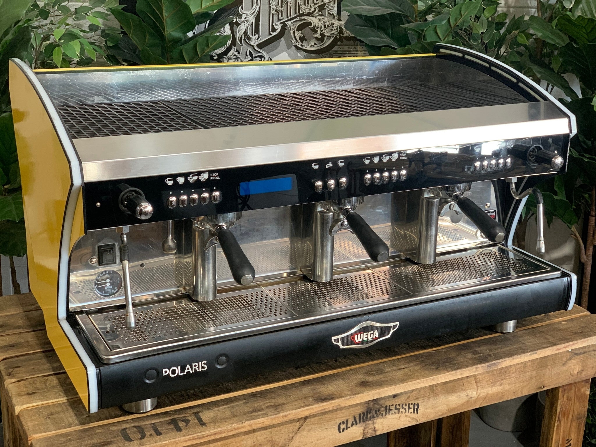 Wega Polaris Tron 3 Group Coffee Machine Yellow & Black