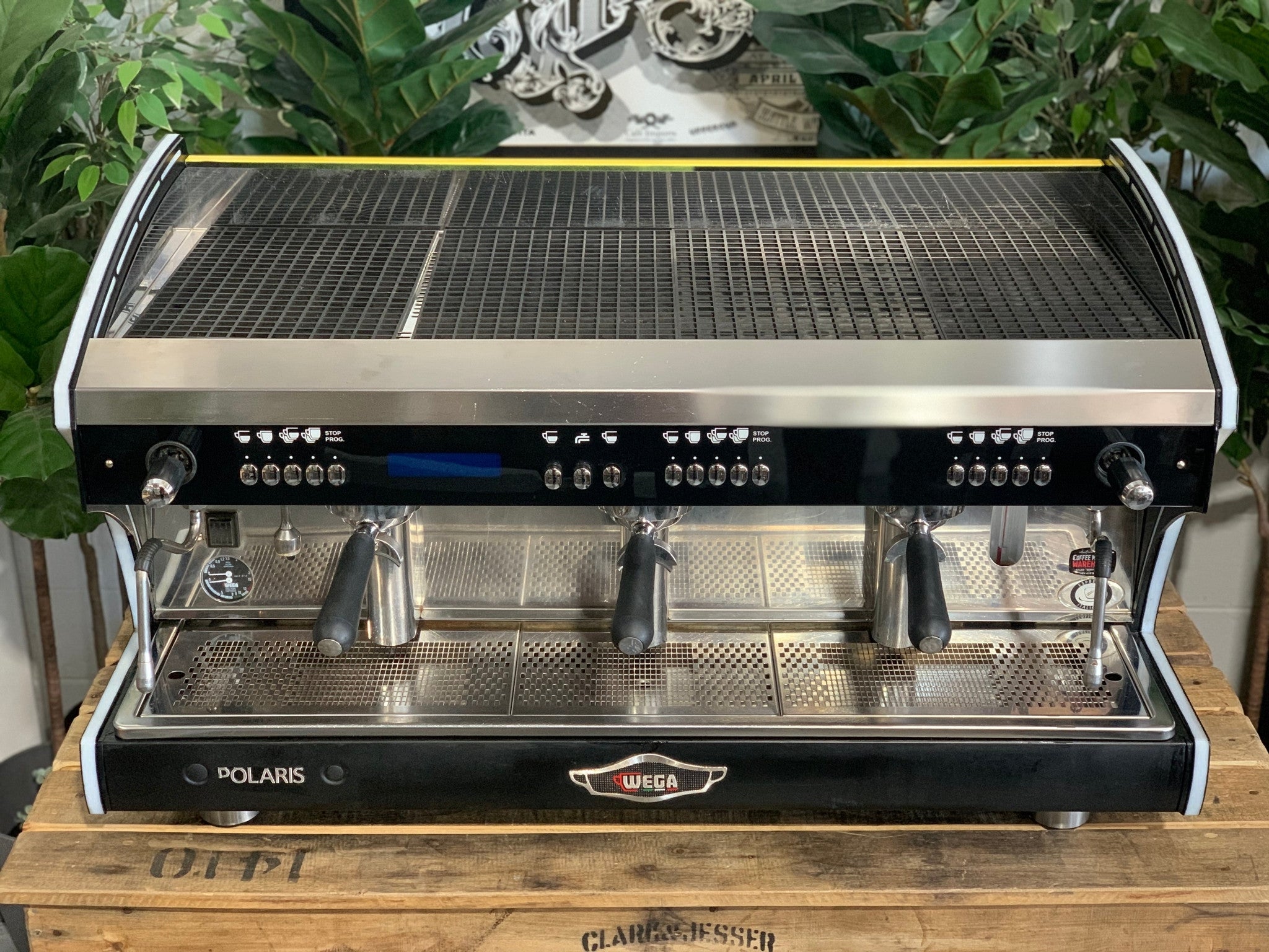 Wega Polaris Tron 3 Group Coffee Machine Yellow & Black