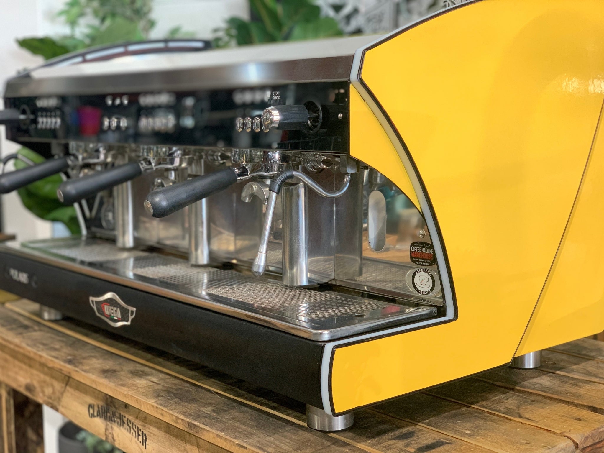Wega Polaris Tron 3 Group Coffee Machine Yellow & Black