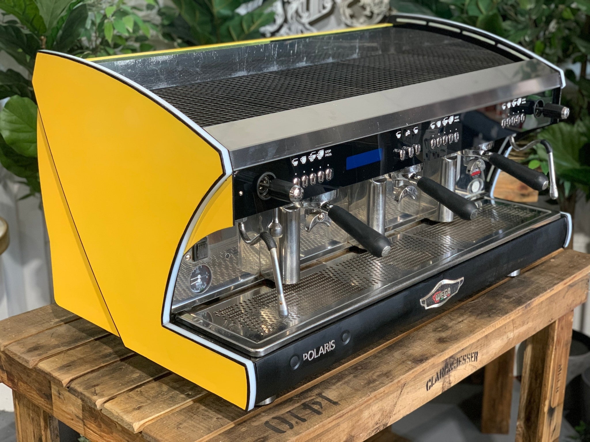 Wega Polaris Tron 3 Group Coffee Machine Yellow & Black