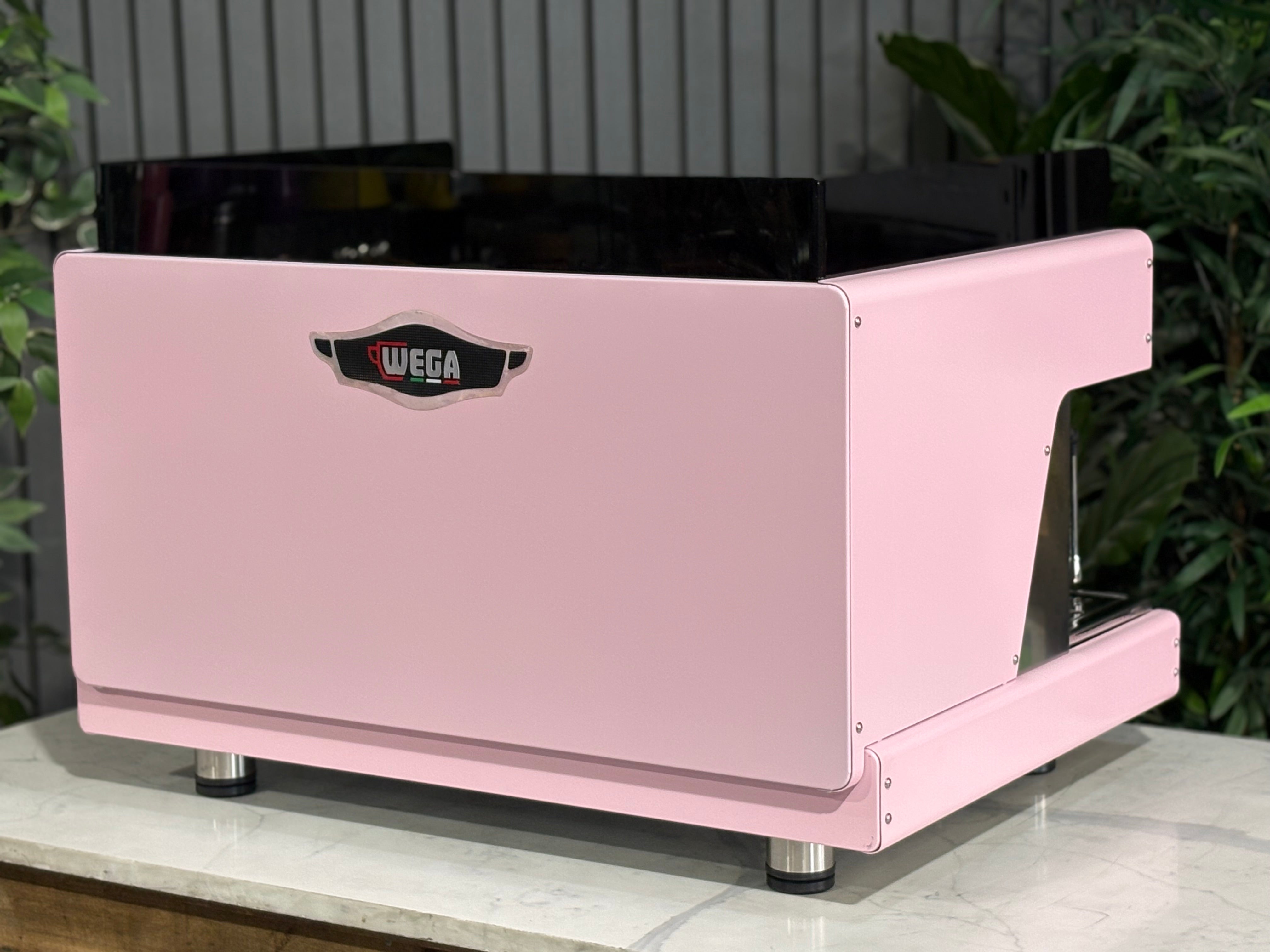 Wega Pegaso EVD 2 Group Coffee Machine Pink Lily Espresso Machine in a sleek design.