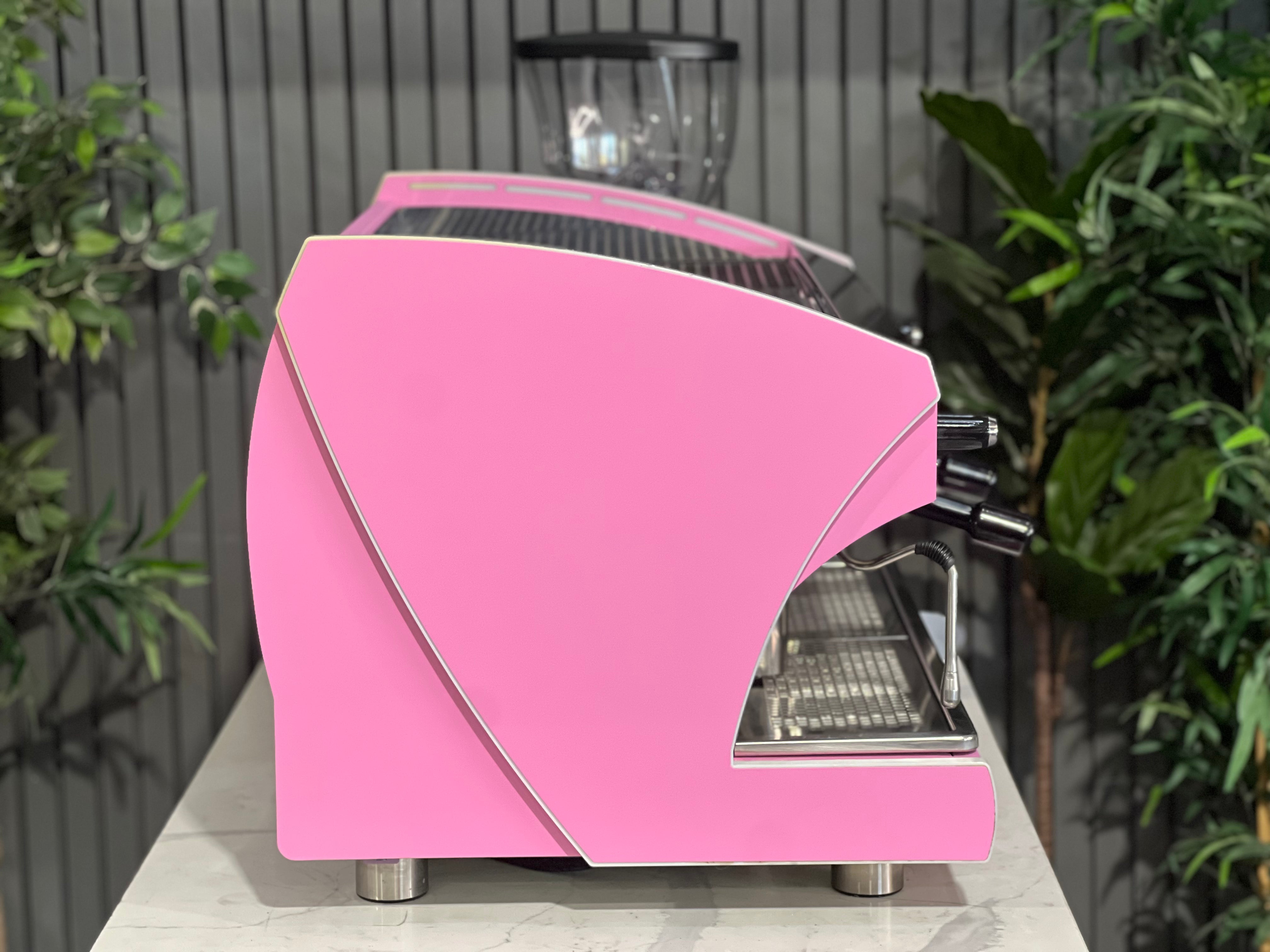 Wega Polaris Tron 2 Group Coffee Machine + Mazzer Major V Electronic Grinder Package Pink - New