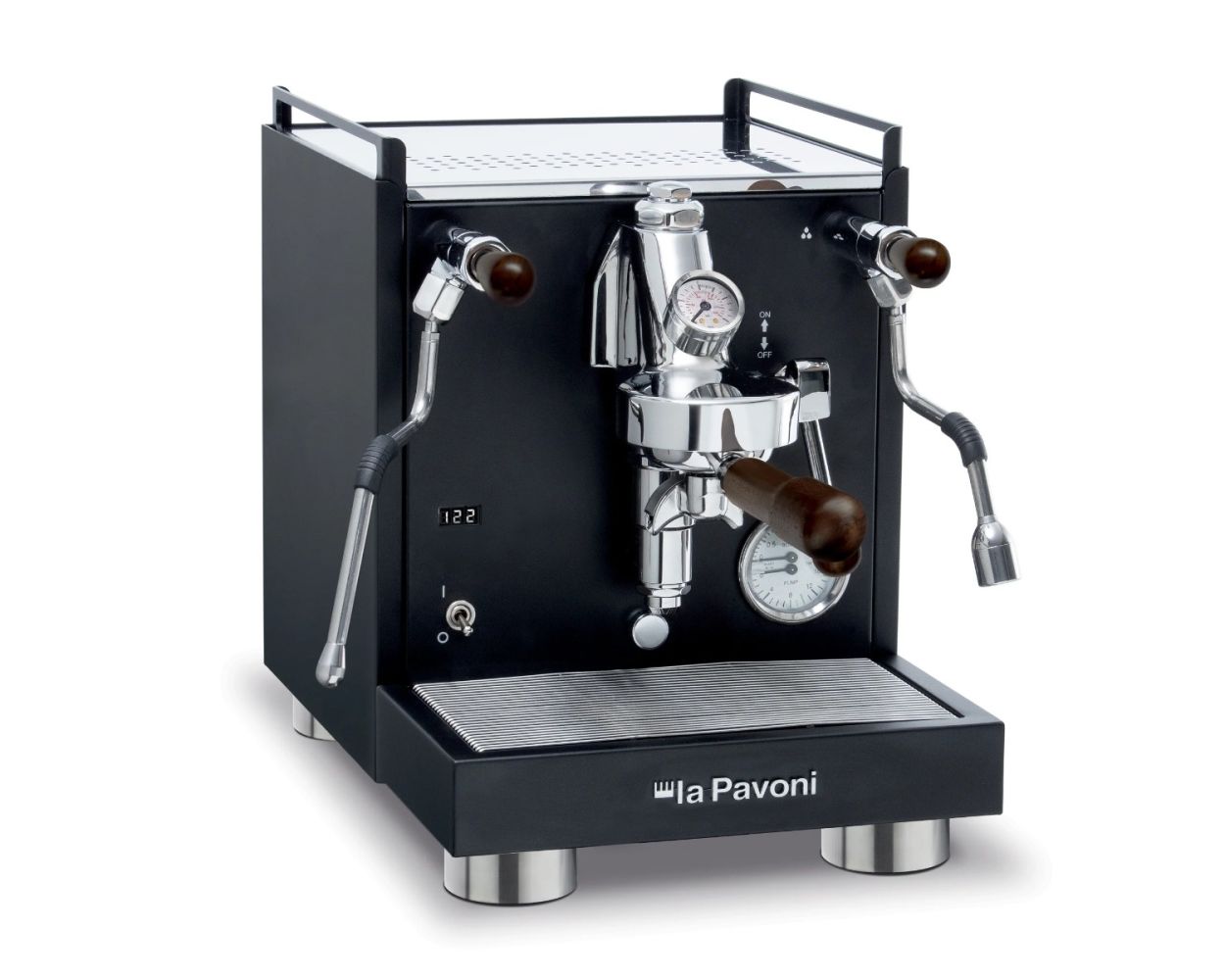 La Pavoni Cellini EVO PID 1 Group Espresso Coffee Machine Black with Walnut - New with PID Temperature Control