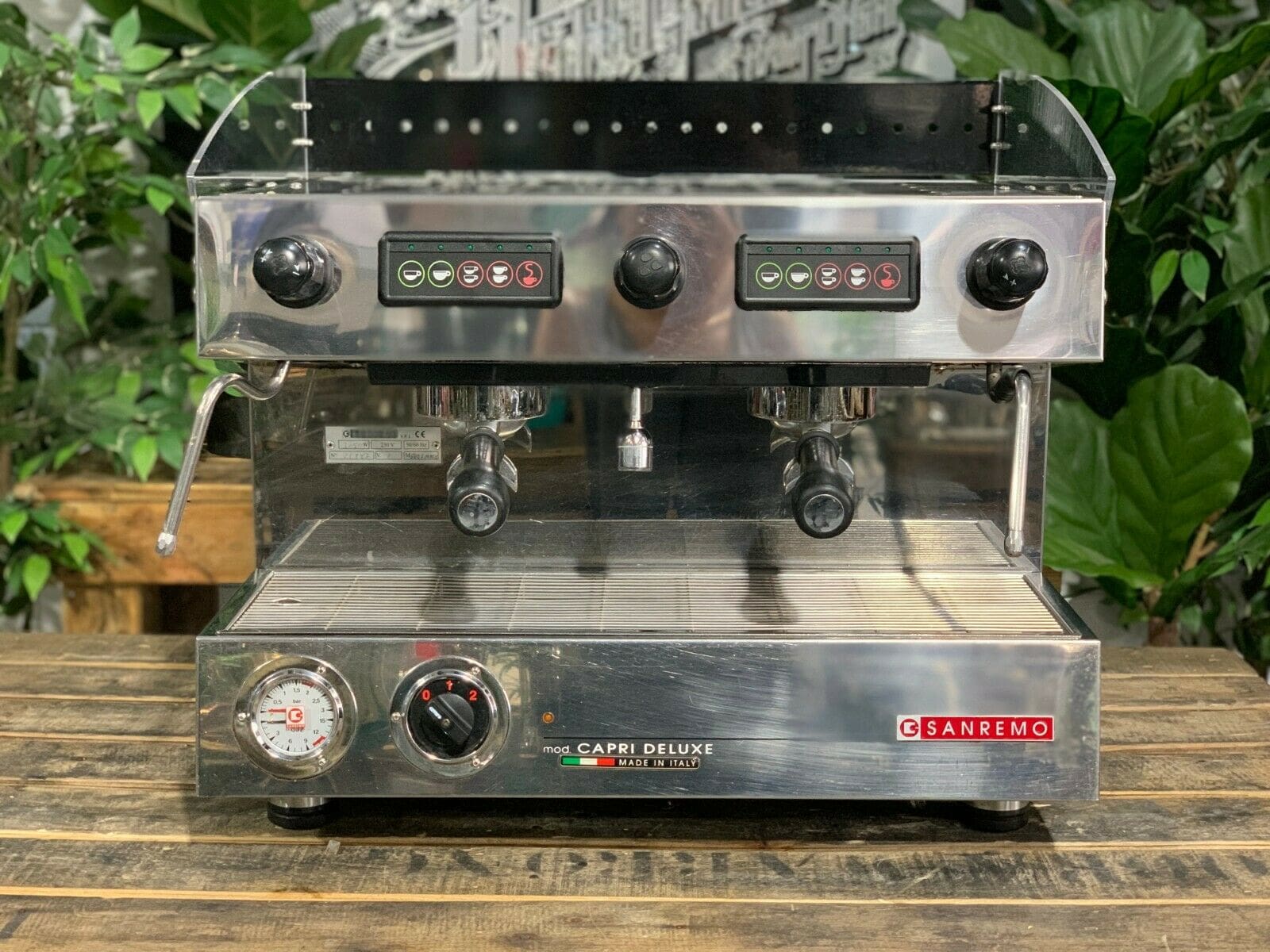 San Remo Capri Deluxe 2 Group Black Espresso Coffee Machine